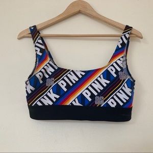 PINK logo sports bra - size M
